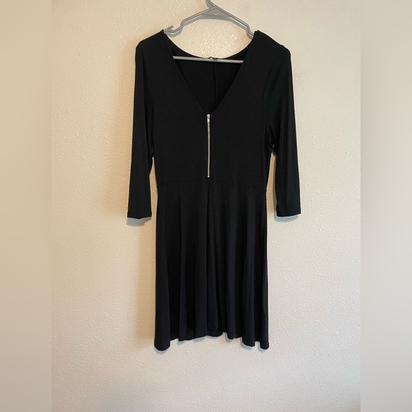 Express Dresses & Skirts - *Express Black V-Neck Fit and Flare Dress